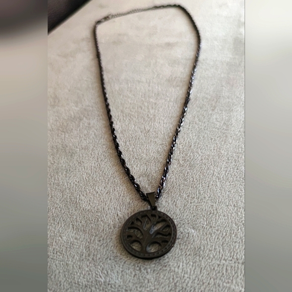 Source Unknown Other - Black Tree Of Life Pendant Men's Necklace